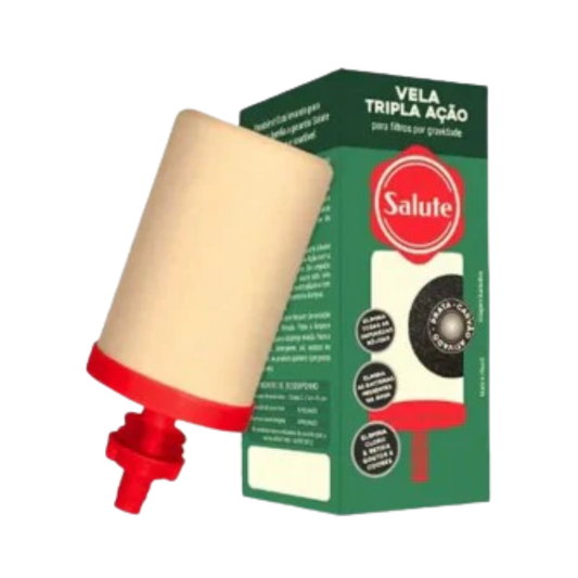 VELA DE CARVÃO ATIVADO PARA FILTRO DE BARRO TRIPLA AÇÃO  - SALUTE -  1 UNIDADE